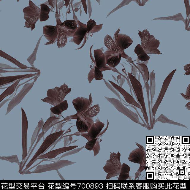 水仙花大花花朵数码印花华亿平台下载（图片编号: 700893） - 瓦栏（Walan）