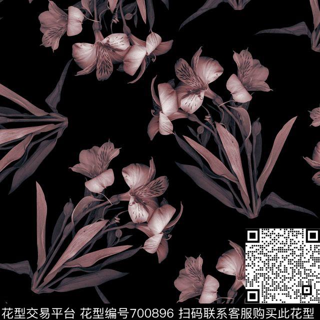 水仙花大花花朵数码印花华亿平台下载（图片编号: 700896） - 瓦栏（Walan）