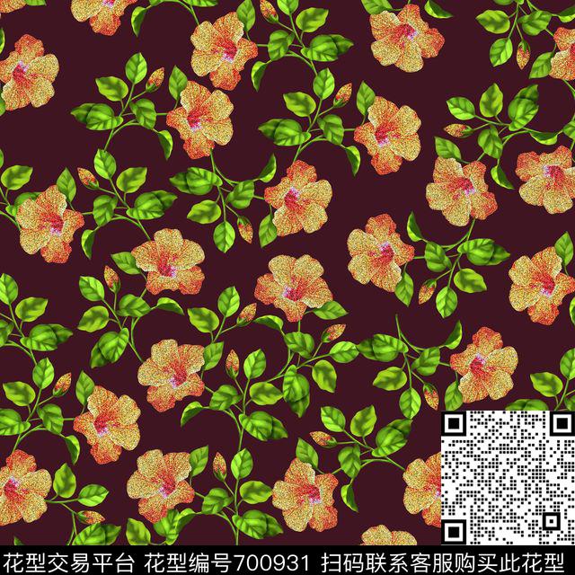小碎花乱花花朵数码印花华亿平台下载（图片编号: 700931） - 瓦栏（Walan）