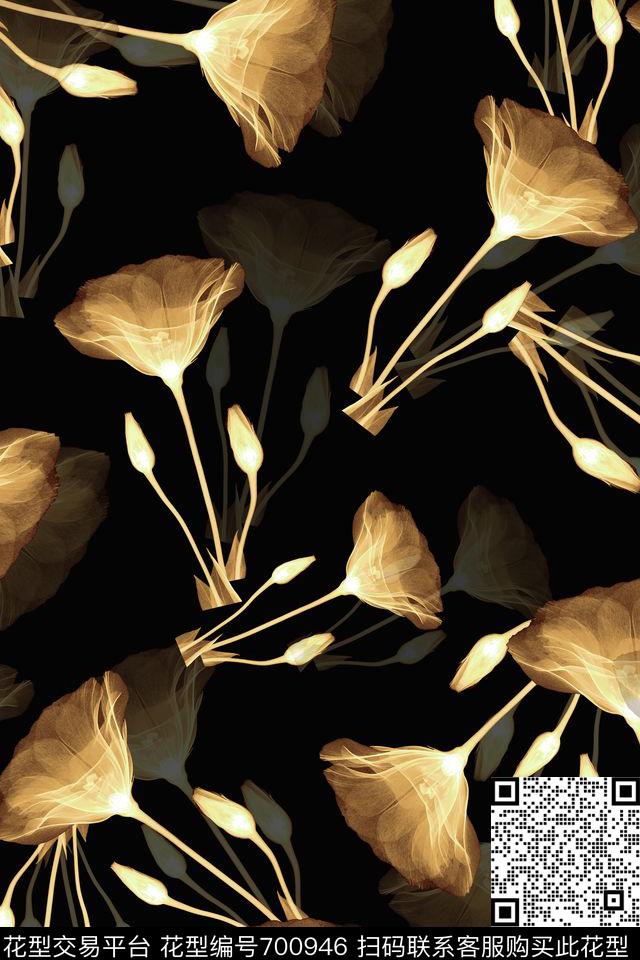 大花花卉花卉乱花数码印花华亿平台下载（图片编号: 700946） - 瓦栏（Walan）
