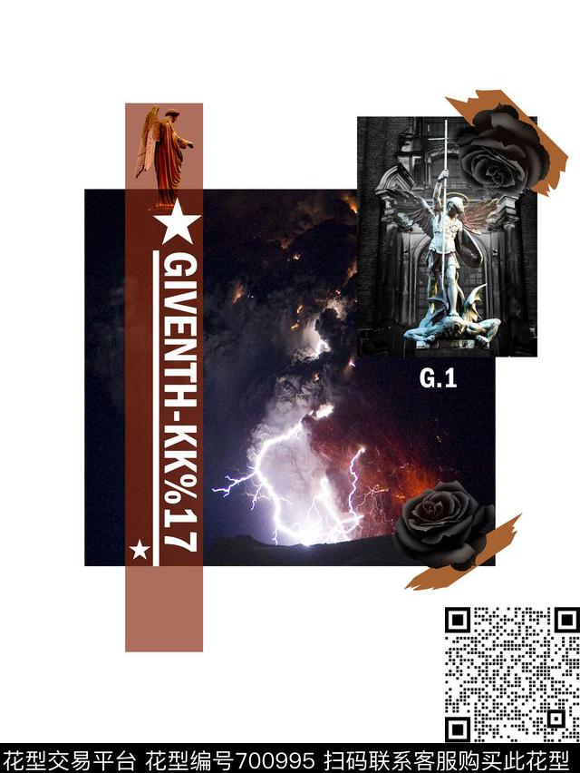 抽象纪梵希大牌数码印花华亿平台下载（图片编号: 700995） - 瓦栏（Walan）