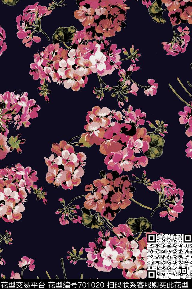 小碎花时尚花卉手绘花卉传统印花华亿平台下载（图片编号: 701020） - 瓦栏（Walan）