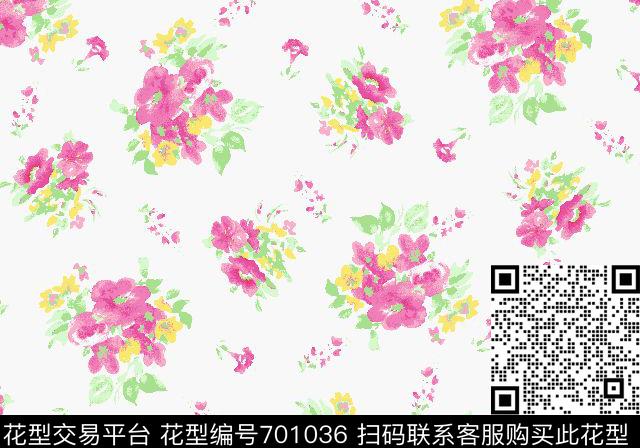 花卉小碎花乱花数码印花华亿平台下载（图片编号: 701036） - 瓦栏（Walan）