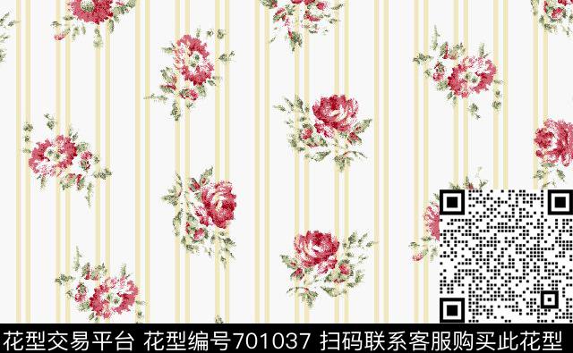 小碎花花卉乱花传统印花华亿平台下载（图片编号: 701037） - 瓦栏（Walan）