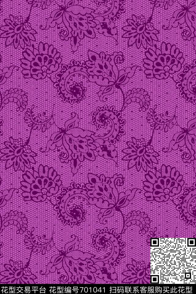 花卉大花乱花传统印花华亿平台下载（图片编号: 701041） - 瓦栏（Walan）