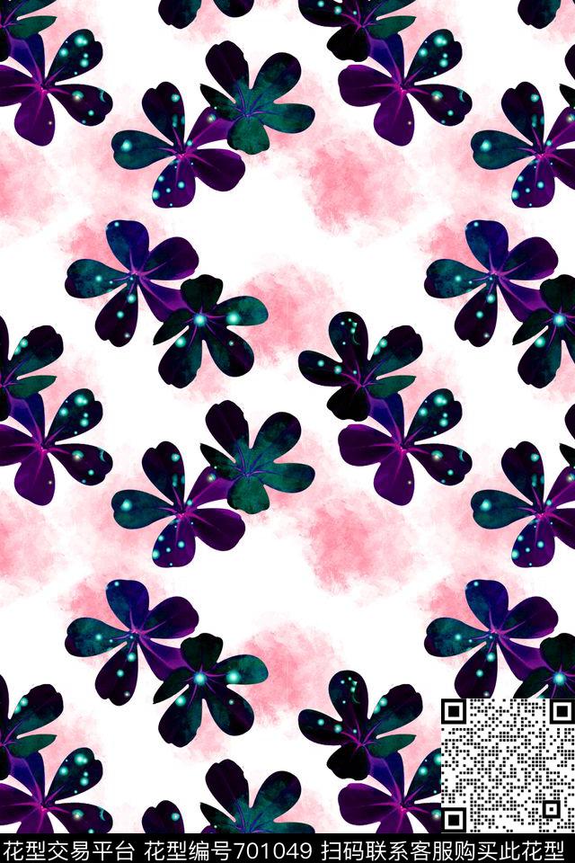清新小碎花时尚数码印花华亿平台下载（图片编号: 701049） - 瓦栏（Walan）