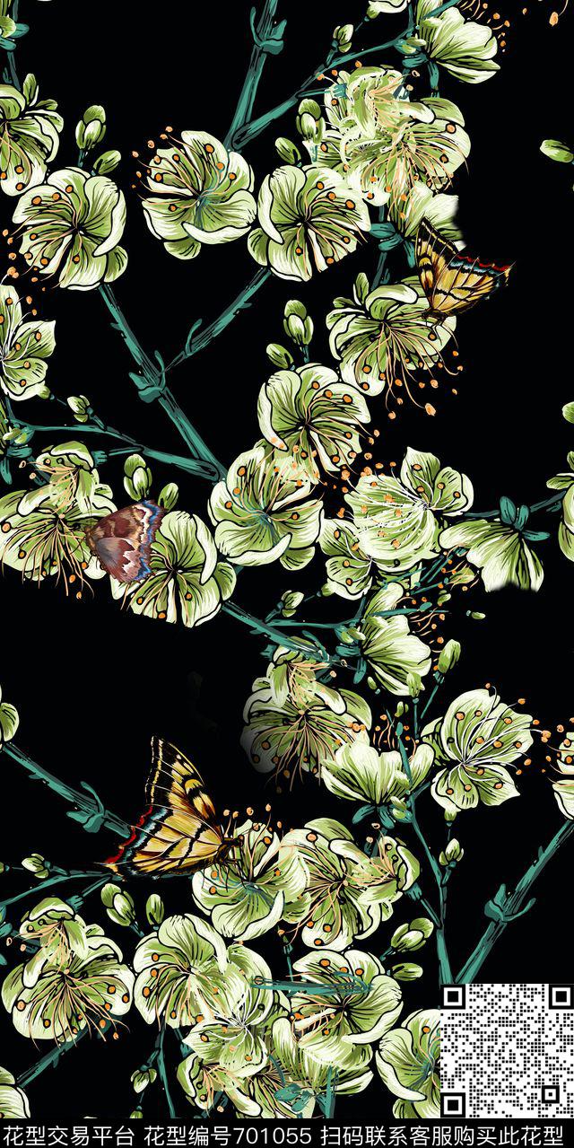 乱花花朵花卉数码印花华亿平台下载（图片编号: 701055） - 瓦栏（Walan）