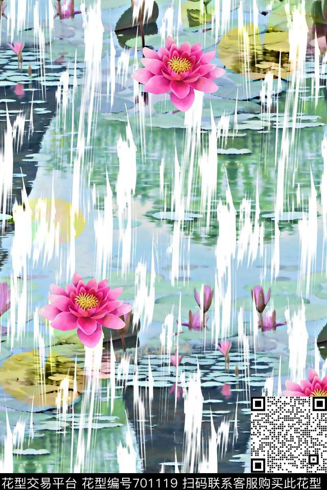 时尚小碎花抽象花卉时尚潮流大牌复古欧美风女装花卉数码印花华亿平台下载（图片编号: 701119） - 瓦栏（Walan）