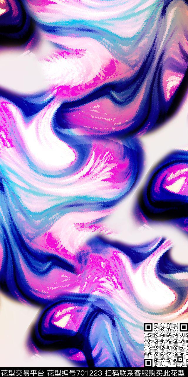 色块纹理抽象数码印花华亿平台下载（图片编号: 701223） - 瓦栏（Walan）