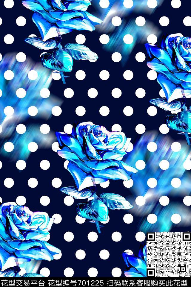 分形艺术花卉数码印花女装时尚波点印花潮流大牌印花数码印花华亿平台下载（图片编号: 701225） - 瓦栏（Walan）