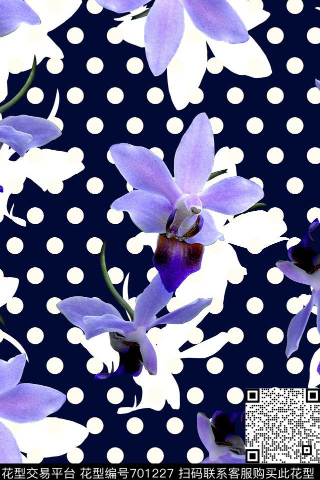 波点花卉抽象几何数码印花华亿平台下载（图片编号: 701227） - 瓦栏（Walan）