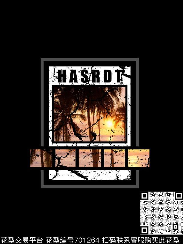 热带树林自然风景男装T恤数码印花华亿平台下载（图片编号: 701264） - 瓦栏（Walan）