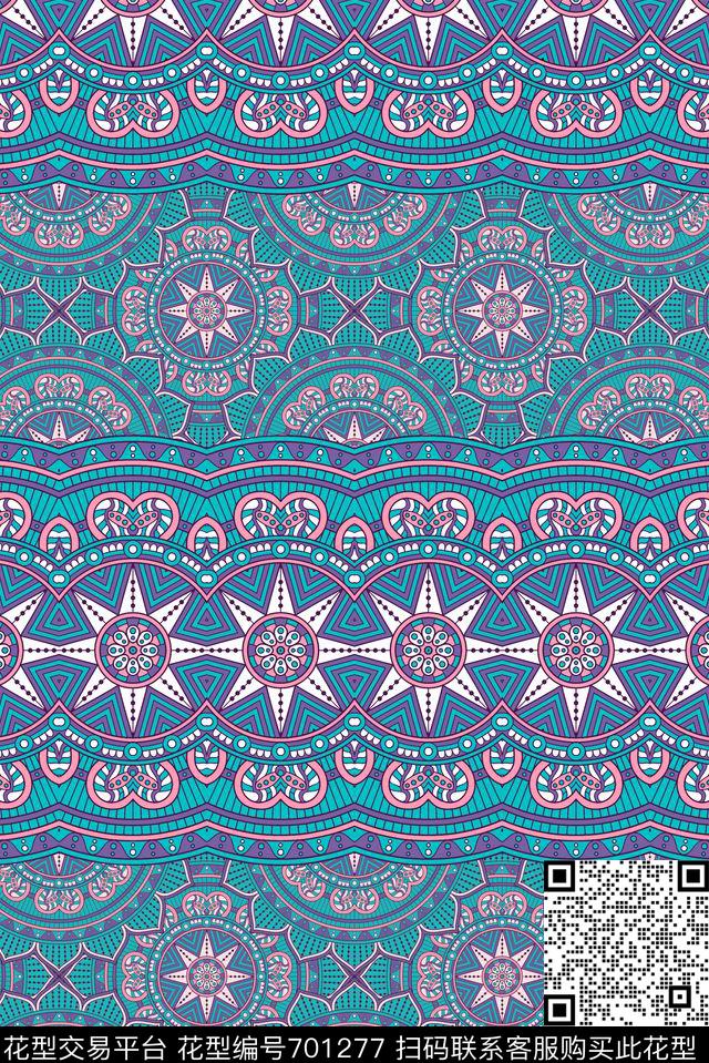 传统华亿平台五角星圆形传统印花华亿平台下载（图片编号: 701277） - 瓦栏（Walan）