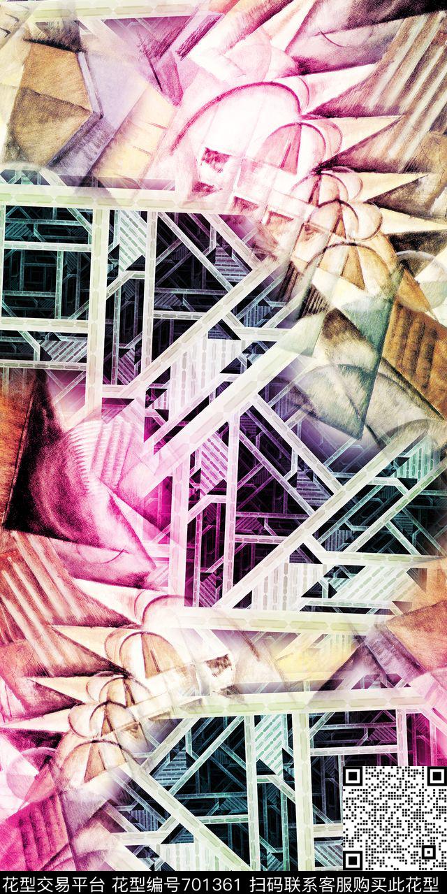 几何东南亚抽象数码印花华亿平台下载（图片编号: 701361） - 瓦栏（Walan）