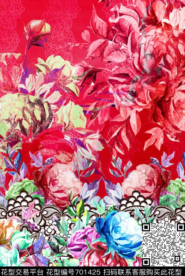 MAX-女装花卉MAX-中老年真丝女装蕾丝几何数码印花华亿平台下载（图片编号: 701425） - 瓦栏（Walan）