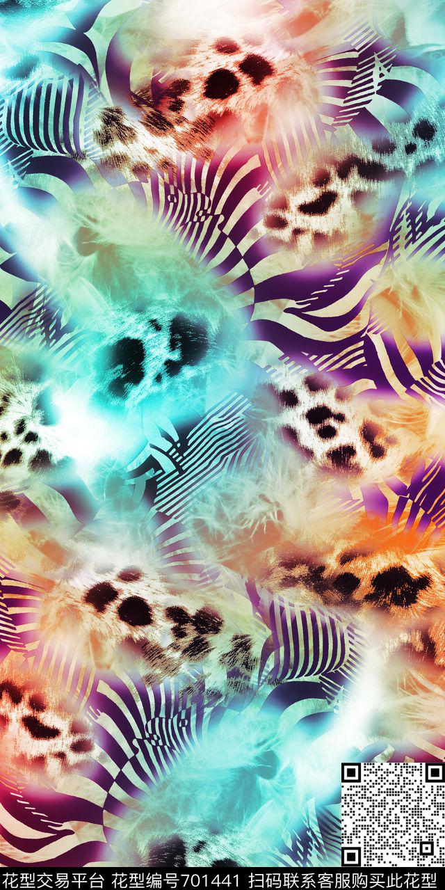 豹纹虎纹斑马纹数码印花华亿平台下载（图片编号: 701441） - 瓦栏（Walan）