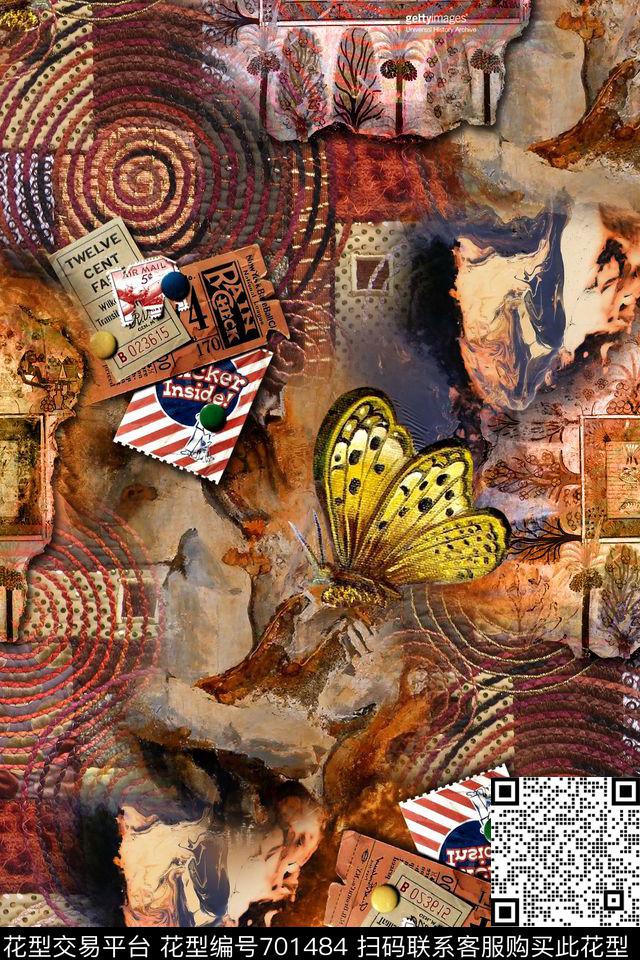 抽象几何纹理数码印花华亿平台下载（图片编号: 701484） - 瓦栏（Walan）