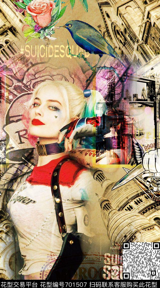 创意图案设计创意服装面料黑白数码印花华亿平台下载（图片编号: 701507） - 瓦栏（Walan）