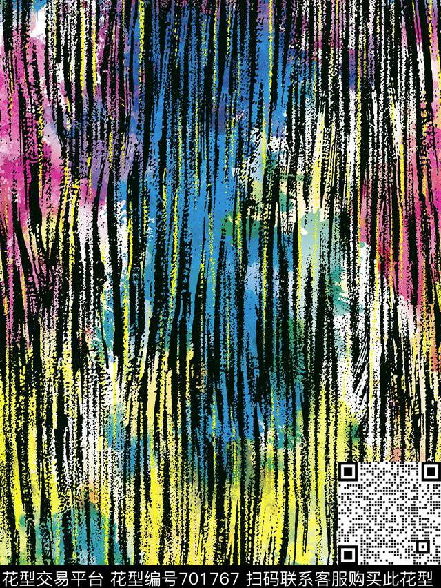 抽象条纹竖条数码印花华亿平台下载（图片编号: 701767） - 瓦栏（Walan）