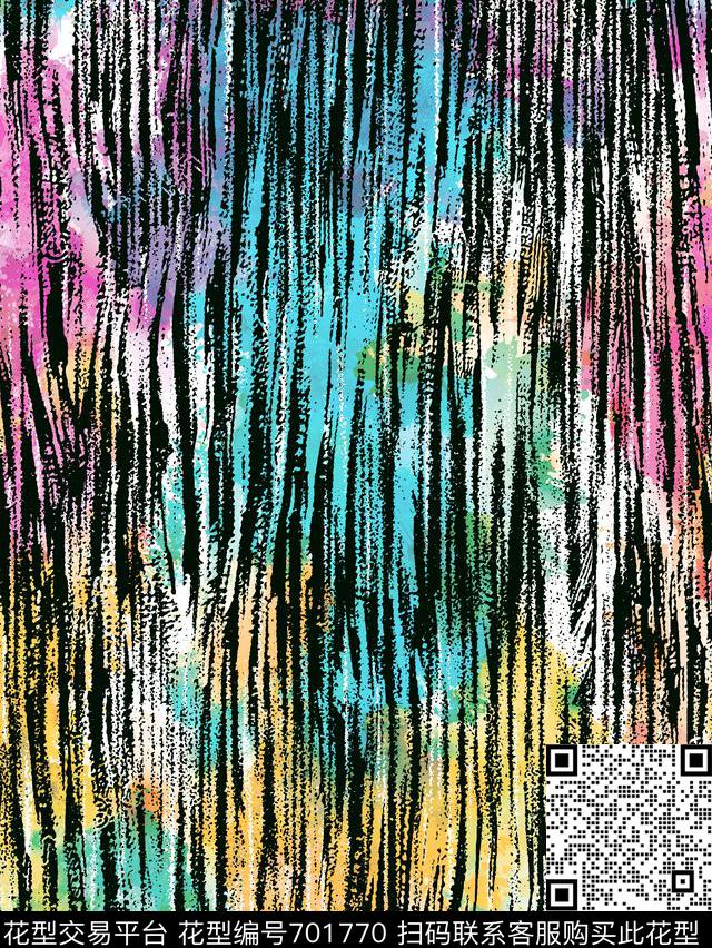 抽象条纹竖条数码印花华亿平台下载（图片编号: 701770） - 瓦栏（Walan）