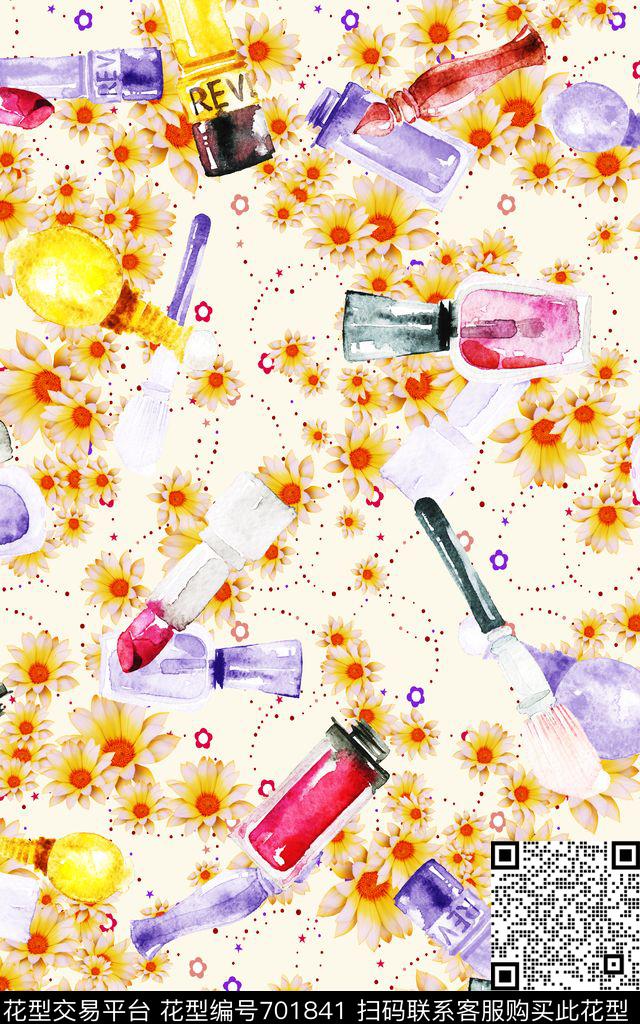 珠宝分形花口红数码印花华亿平台下载（图片编号: 701841） - 瓦栏（Walan）