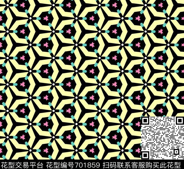 圆点三角形几何传统印花华亿平台下载（图片编号: 701859） - 瓦栏（Walan）