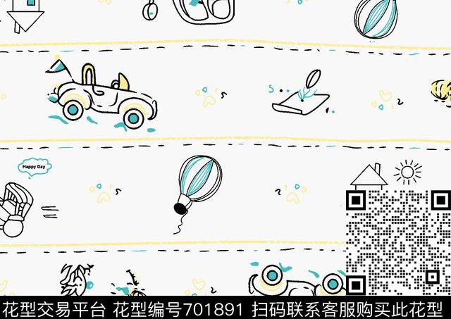 动漫可爱婴幼传统花形传统印花华亿平台下载（图片编号: 701891） - 瓦栏（Walan）