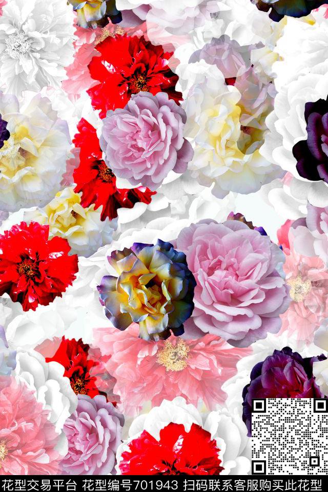 花鸟花卉蝴蝶数码印花华亿平台下载（图片编号: 701943） - 瓦栏（Walan）