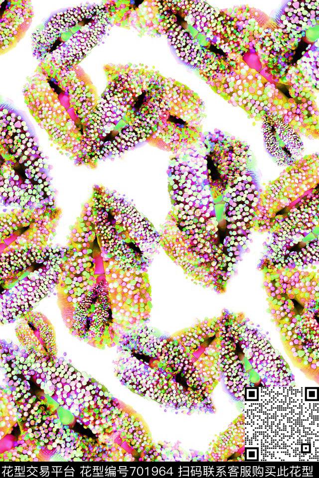 口红趣味嘴唇数码印花华亿平台下载（图片编号: 701964） - 瓦栏（Walan）