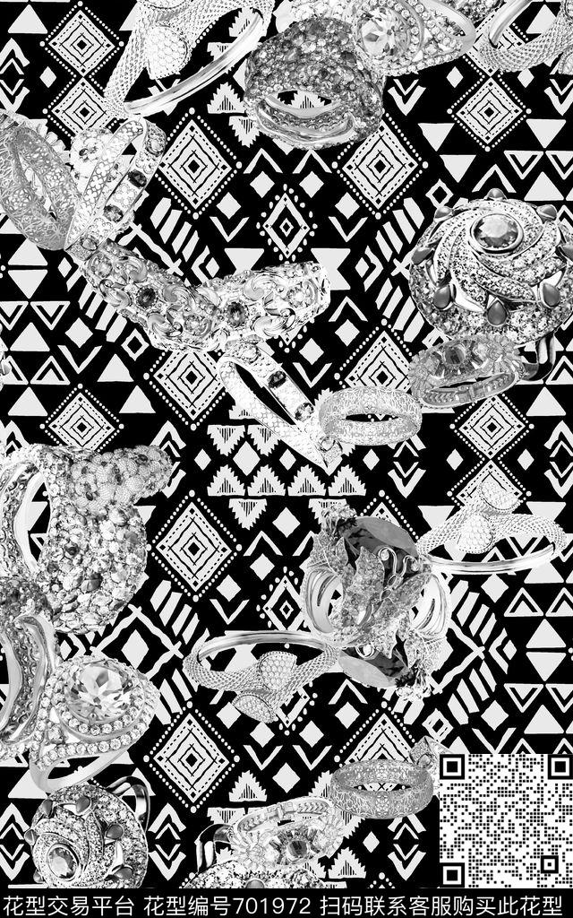 珠宝首饰手镯几何底板数码印花华亿平台下载（图片编号: 701972） - 瓦栏（Walan）