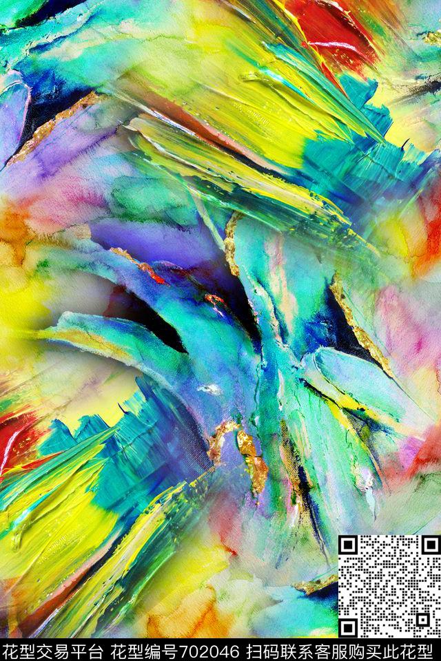 抽象几何拼接数码印花华亿平台下载（图片编号: 702046） - 瓦栏（Walan）