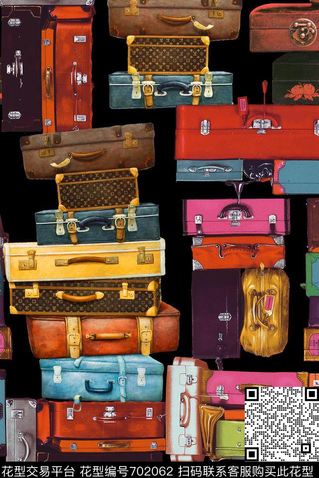 箱包复古旅行箱数码印花华亿平台下载（图片编号: 702062） - 瓦栏（Walan）