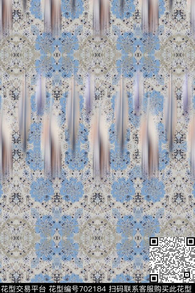 大花牡丹玫瑰数码印花华亿平台下载（图片编号: 702184） - 瓦栏（Walan）