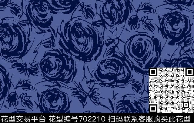 牡丹花卉乱花传统印花华亿平台下载（图片编号: 702210） - 瓦栏（Walan）