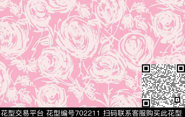 牡丹花卉乱花传统印花华亿平台下载（图片编号: 702211） - 瓦栏（Walan）