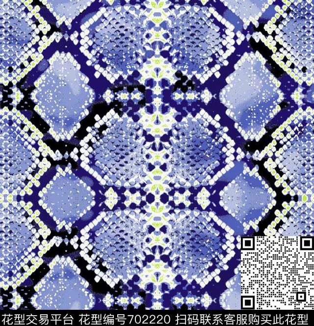 蛇纹动物纹简笔画传统印花华亿平台下载（图片编号: 702220） - 瓦栏（Walan）