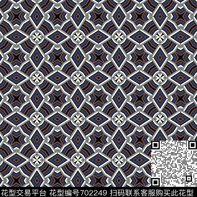 抽象几何欧式数码印花华亿平台下载（图片编号: 702249） - 瓦栏（Walan）