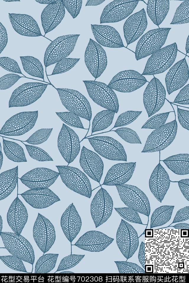 抽象手绘满版树叶纹理时尚潮流大牌复古欧美风女装花男装羽绒服传统印花华亿平台下载（图片编号: 702308） - 瓦栏（Walan）