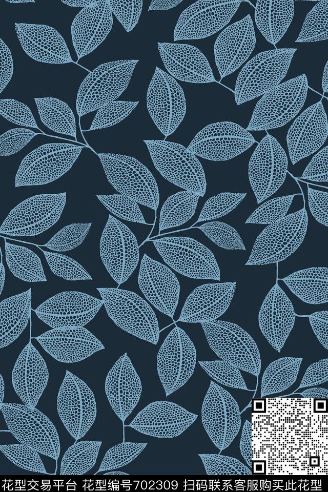 抽象手绘满版树叶纹理时尚潮流大牌复古欧美风女装花男装羽绒服传统印花华亿平台下载（图片编号: 702309） - 瓦栏（Walan）