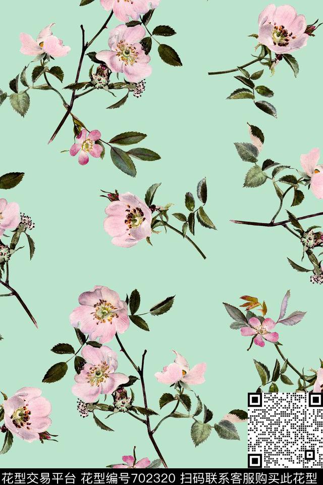 清新小花散花数码印花华亿平台下载（图片编号: 702320） - 瓦栏（Walan）