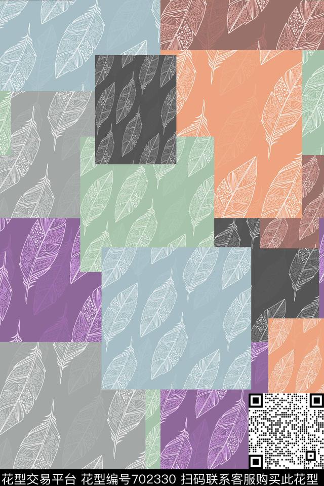 花朵手绘彩色数码印花华亿平台下载（图片编号: 702330） - 瓦栏（Walan）