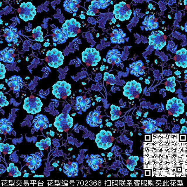 小碎花花朵花卉传统印花华亿平台下载（图片编号: 702366） - 瓦栏（Walan）