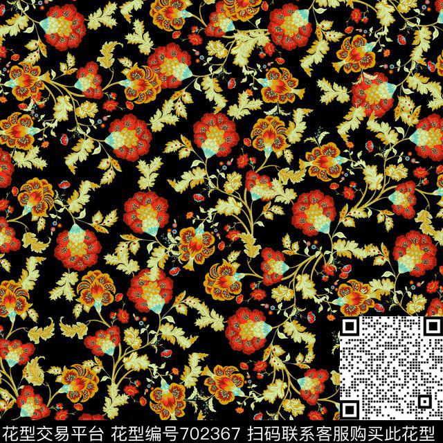 小碎花花朵花卉传统印花华亿平台下载（图片编号: 702367） - 瓦栏（Walan）