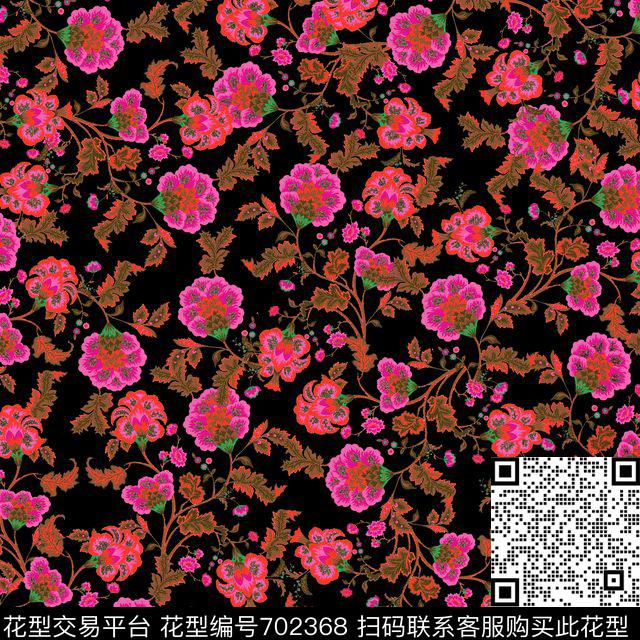 小碎花花朵花卉传统印花华亿平台下载（图片编号: 702368） - 瓦栏（Walan）