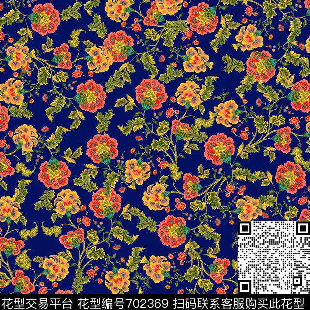 小碎花花朵花卉传统印花华亿平台下载（图片编号: 702369） - 瓦栏（Walan）