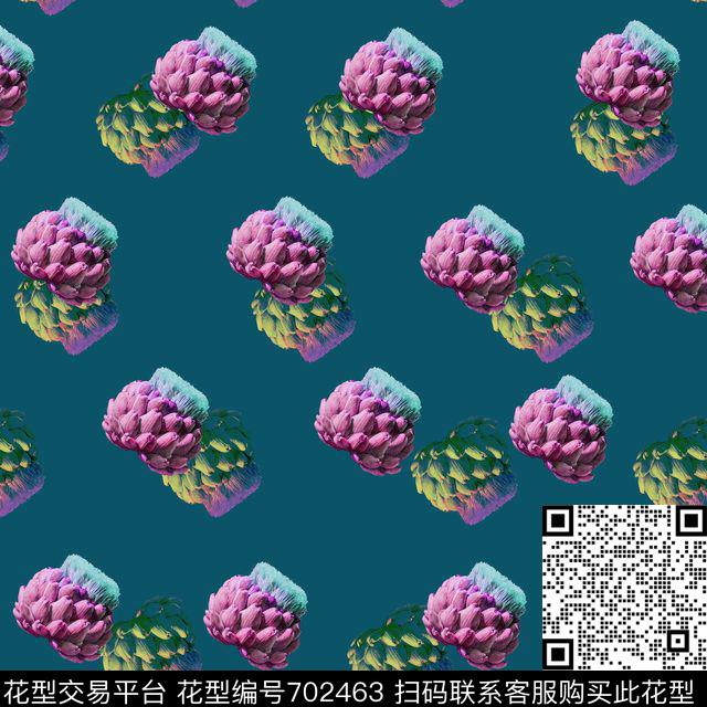 花朵多肉趣味数码印花华亿平台下载（图片编号: 702463） - 瓦栏（Walan）