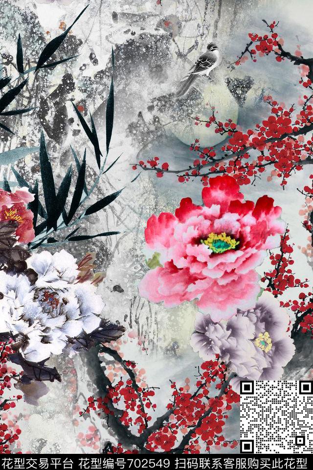 国画民族风中国风数码印花华亿平台下载（图片编号: 702549） - 瓦栏（Walan）