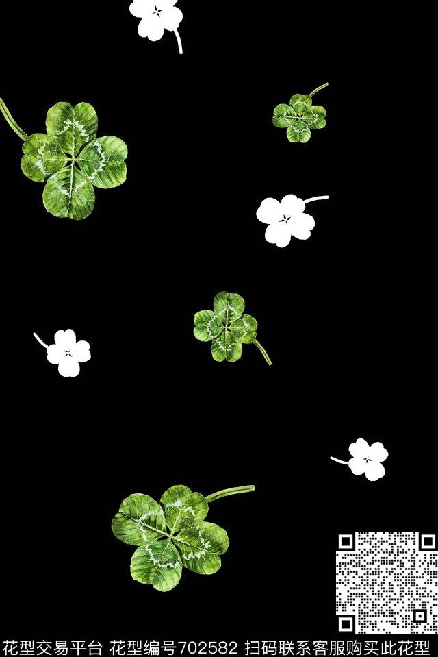 四叶草小清新童装数码印花华亿平台下载（图片编号: 702582） - 瓦栏（Walan）