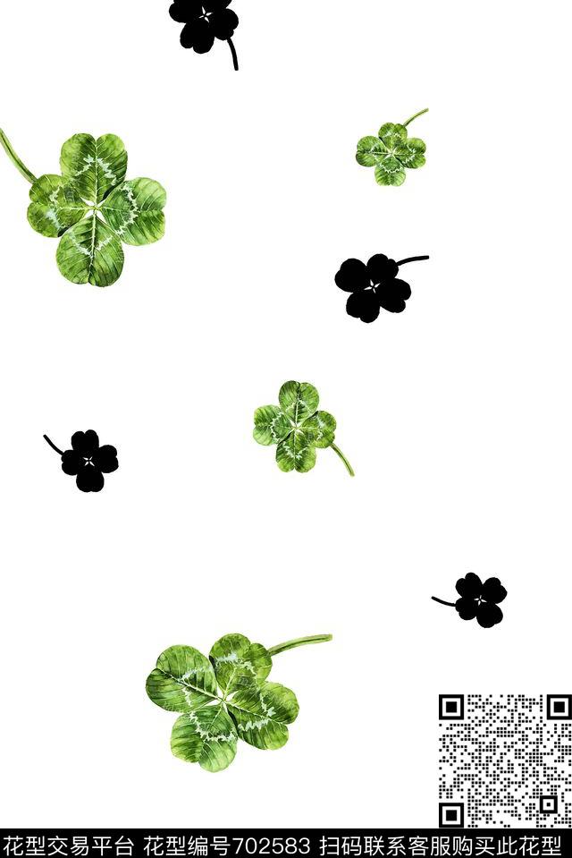 四叶草小清新童装数码印花华亿平台下载（图片编号: 702583） - 瓦栏（Walan）