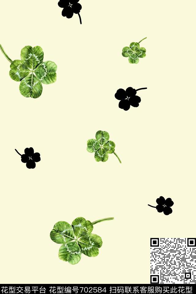 四叶草小清新童装数码印花华亿平台下载（图片编号: 702584） - 瓦栏（Walan）